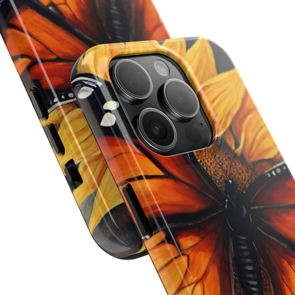 Monarch Butterfly & Sunflower Art – iPhone Case