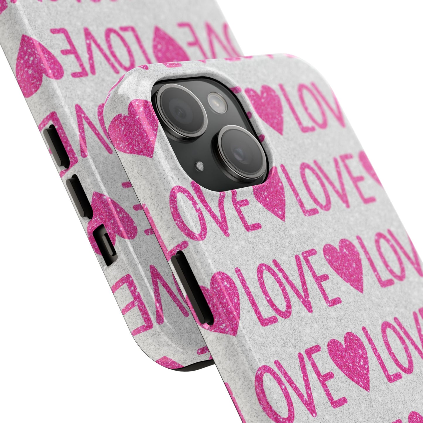 Pink Glitter Love Pattern – iPhone Series Case