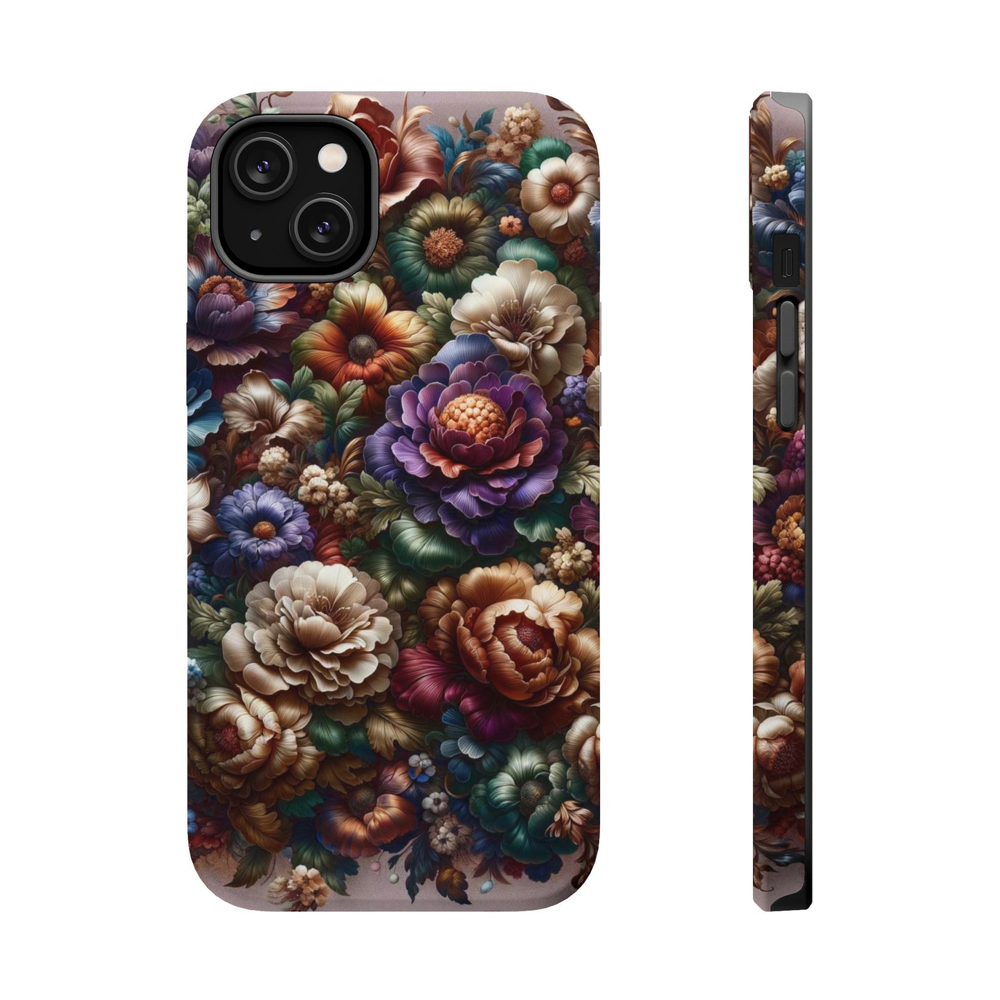 Floral Elegance MagSafe Compatible iPhone Case – Protective Dual-Layer Design with Vibrant Full-Wrap Print