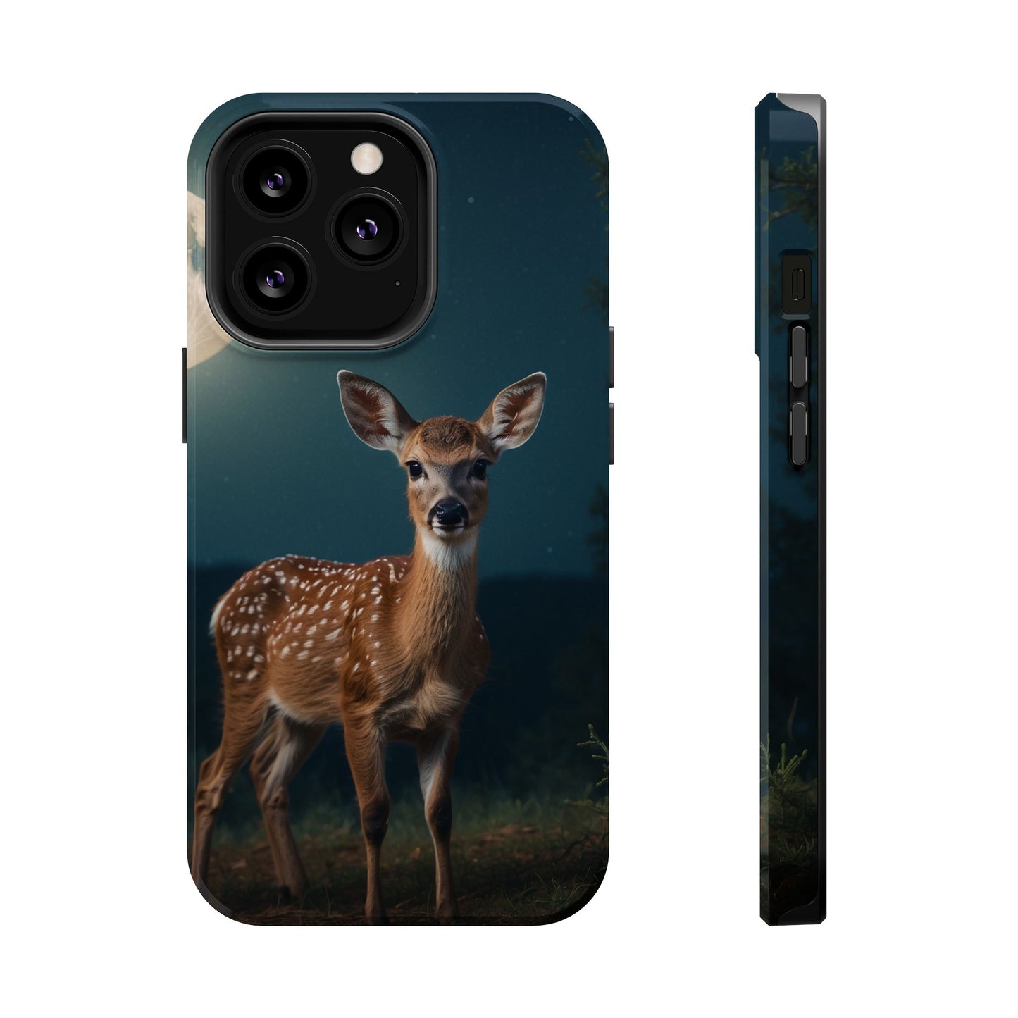 MagSafe-Compatible iPhone Case – Mystic Fawn Under the Moonlit Sky