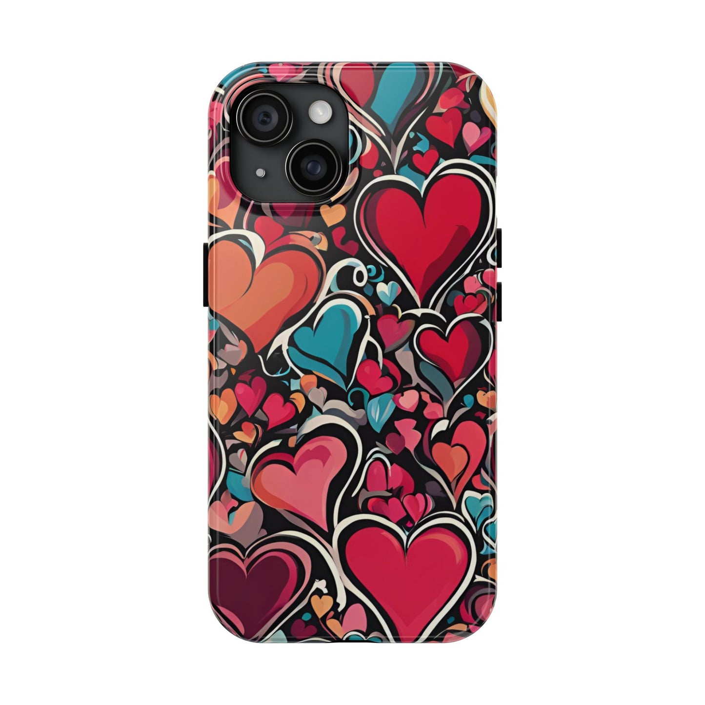 Vibrant Multicolor Heart Art – iPhone Case