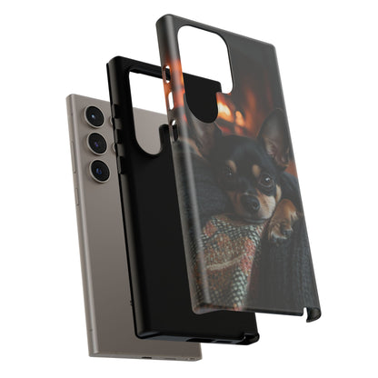 Cozy Chihuahua Fireplace Samsung Galaxy Case – Warm and Protective Design