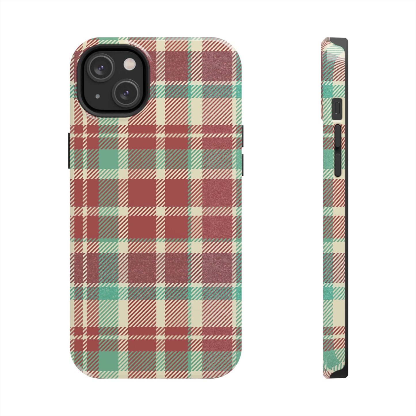 Red & Cream Vintage Plaid – Durable & Stylish iPhone Case