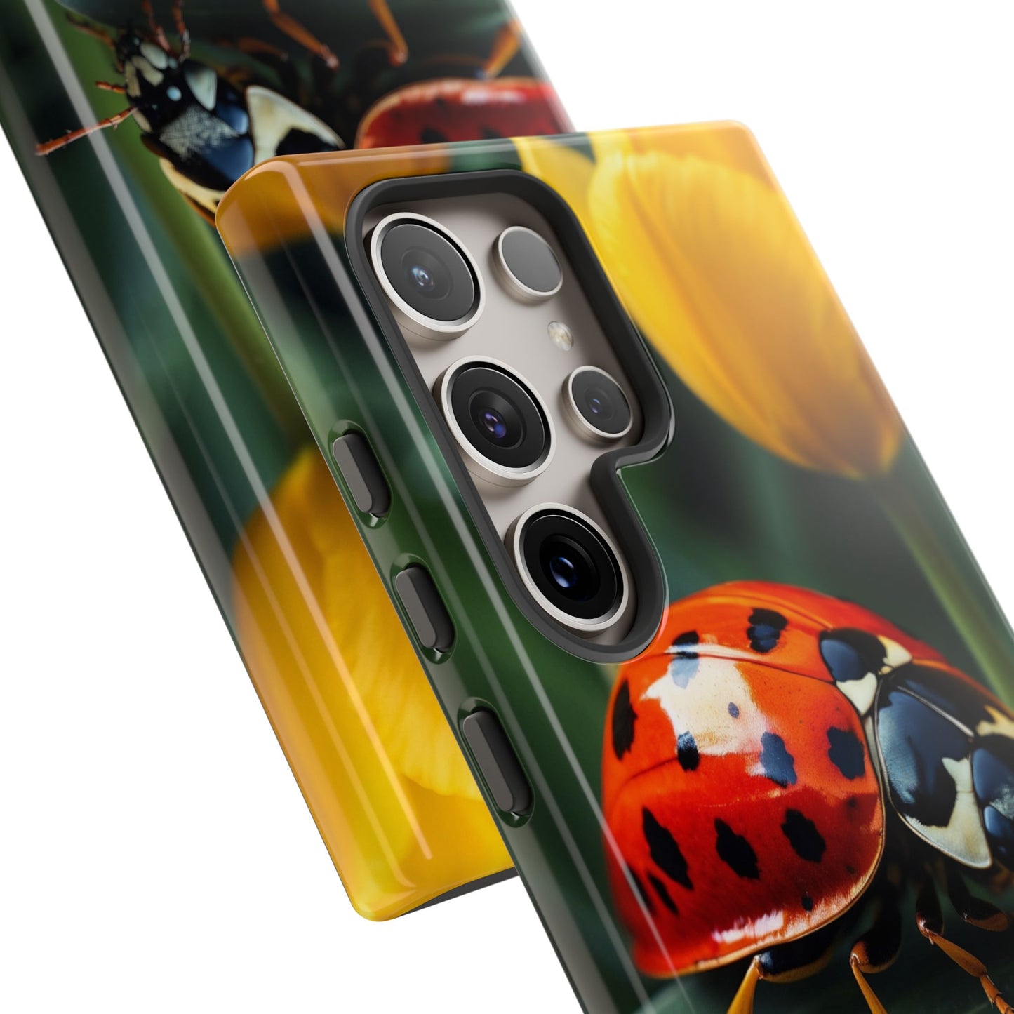 Samsung Galaxy Case: Vibrant Ladybug Amidst a Lush Yellow Flower Garden