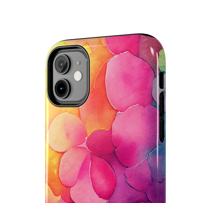 Sunset Petals Watercolor iPhone Case – Slim Design, Glossy Finish