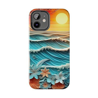 Tropical Sunset Paper Art Ocean – iPhone Series Case