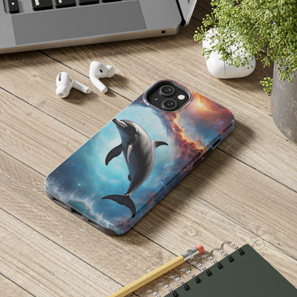 Cosmic Dolphin Space Vibes - iPhone Case