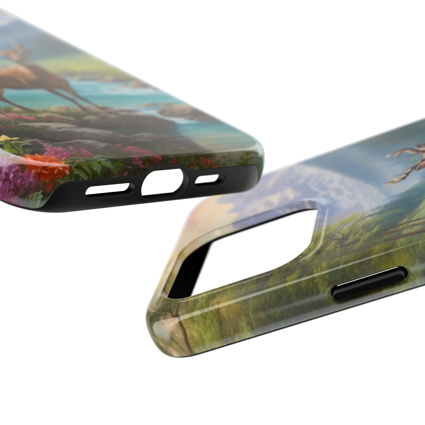 Alpine Serenity – Stag in Mountain Bliss iPhone Cases