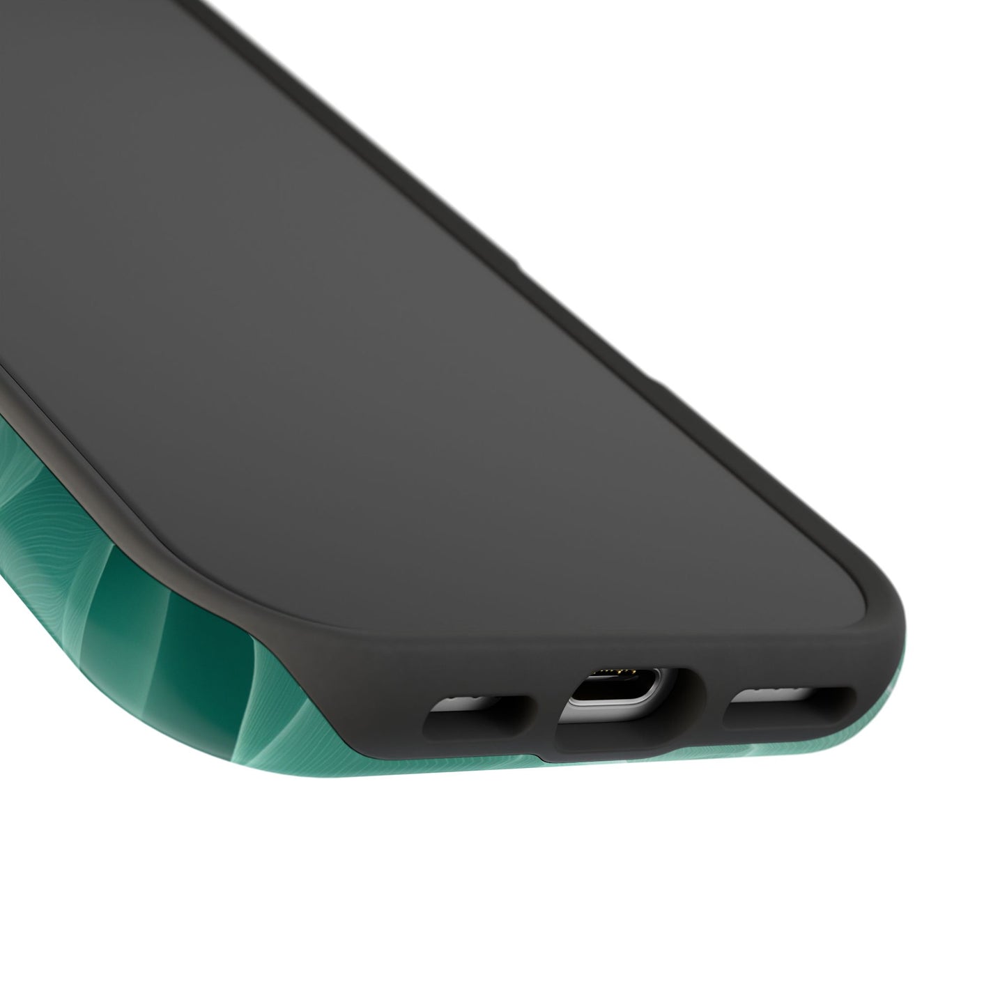 Emerald Flow MagSafe iPhone Case – Translucent Green Fabric-Inspired Design