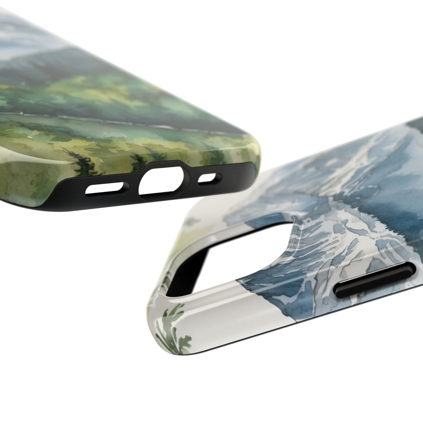 Watercolor Alpine Mountainscape - iPhone Case