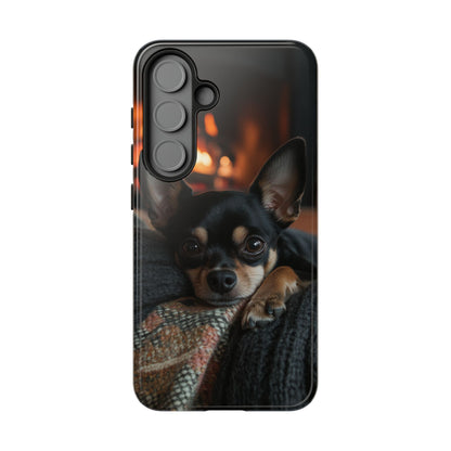 Cozy Chihuahua Fireplace Samsung Galaxy Case – Warm and Protective Design