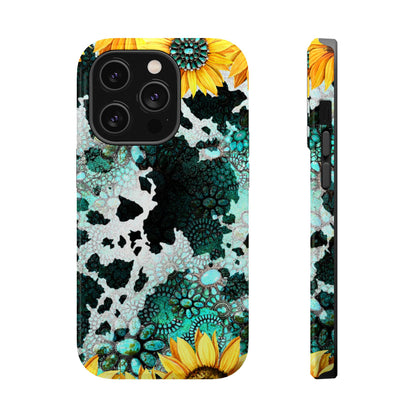 Boho Turquoise Sunflower Lace - MagSafe iPhone Series Case