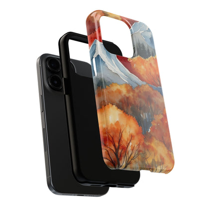 Autumn Mountain Forest Watercolor - iPhone Case