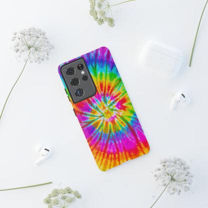 Vibrant Rainbow Spiral Tie-Dye Samsung Galaxy Case – Bold & Retro Style