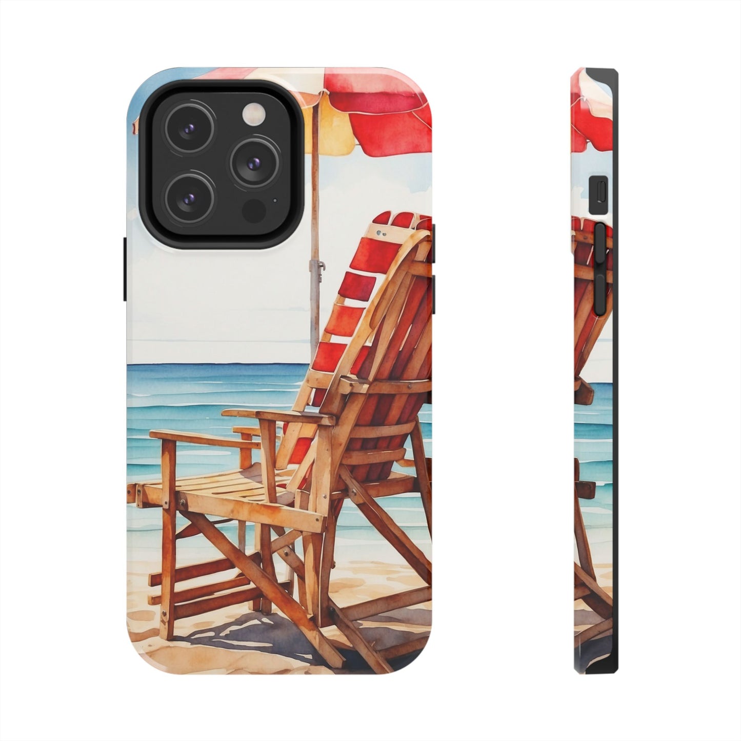 Beach Bliss iPhone Series Case – Relaxing Seaside Chair and Umbrella Design