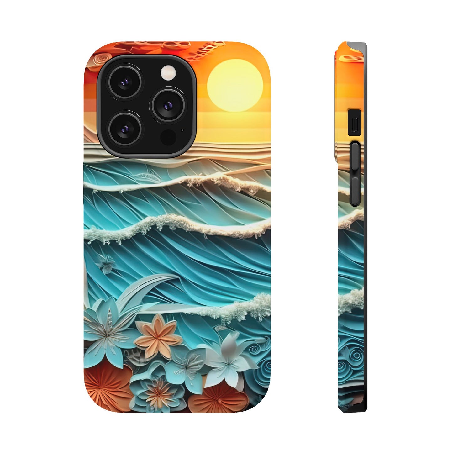 Tropical Sunset Paper Art Ocean – iPhone Series Case