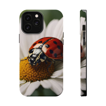 MagSafe iPhone Case: Ladybug on White Daisy