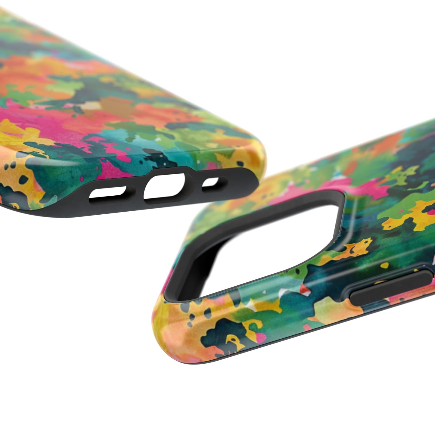 Vibrant Watercolor Splash MagSafe Case – Colorful Abstract Design with MagSafe Compatibility