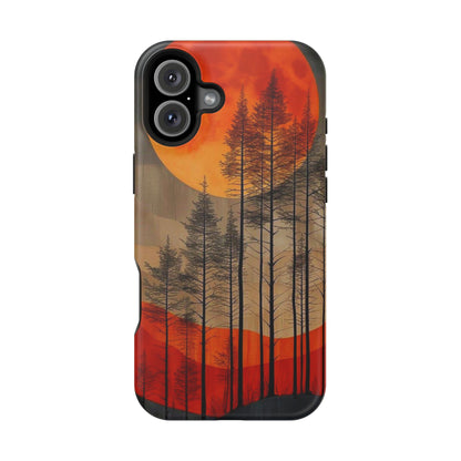 Moody Forest Moonrise MagSafe iPhone Case – Dark Landscape Design, Dual-Layer Protection