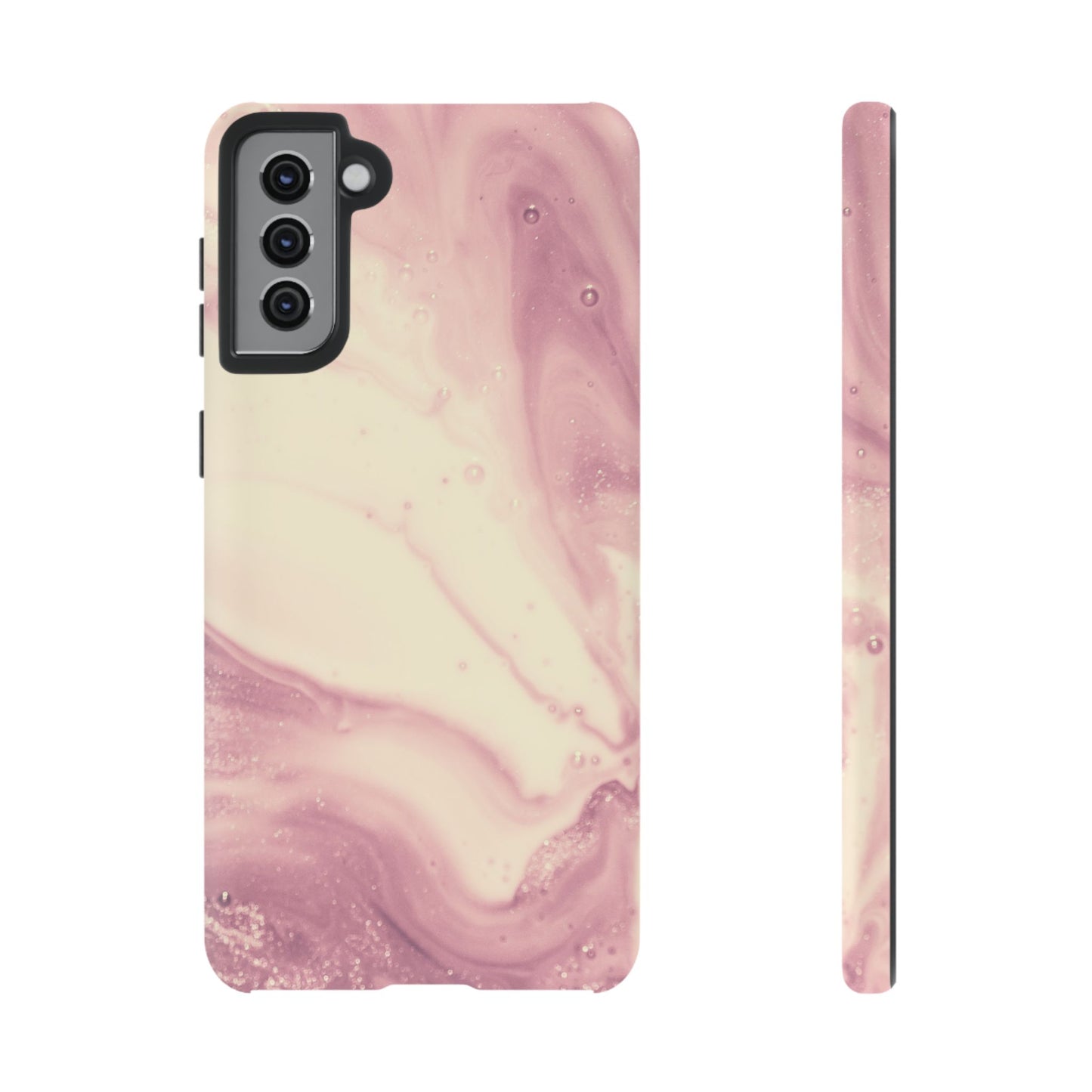 Blush Marble Glow – Samsung Galaxy Case with Rose Gold Swirl Design