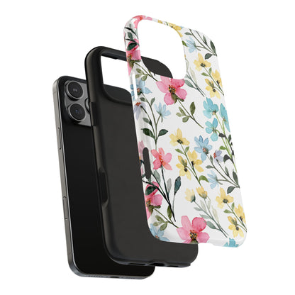 Watercolor Floral Bliss – iPhone Series Case with Pastel Flower Design