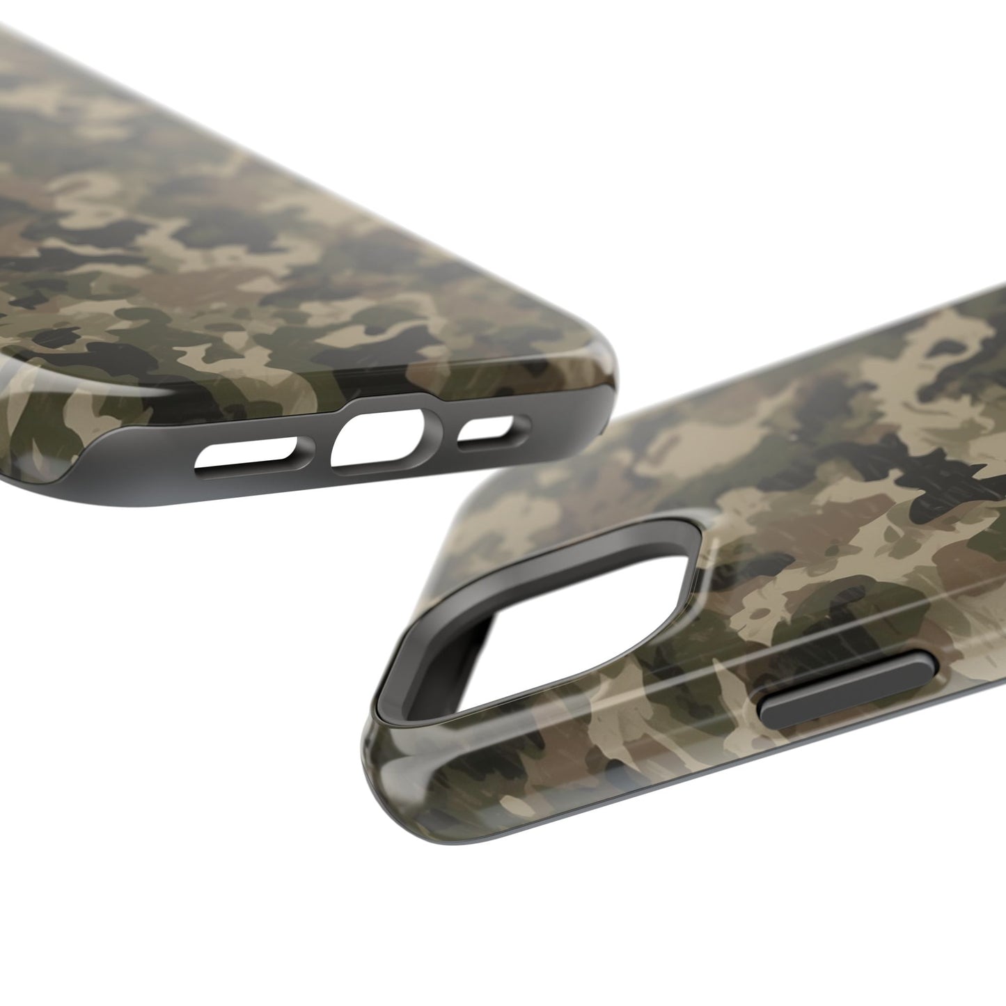 Classic Light Brown Camouflage – MagSafe iPhone Case with Rugged Elegance