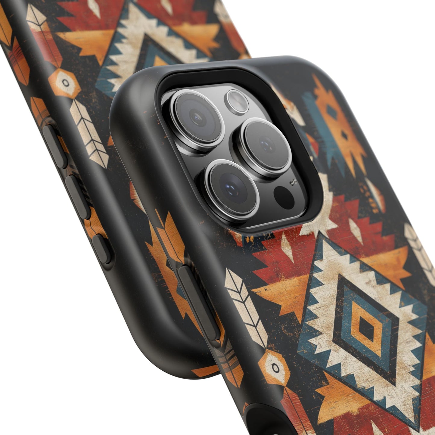 Southwestern Arrow & Diamond Tough MagSafe iPhone Case – Bold Tribal Design, Dual-Layer Protection