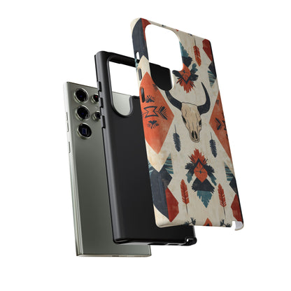 Southwestern Boho Skull Tough Samsung Galaxy Case – Durable Matte Finish, Dual-Layer Protection