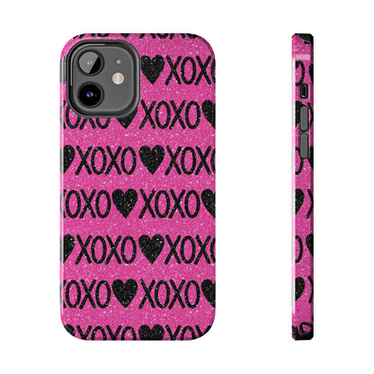 XOXO Glitter Hearts iPhone Case