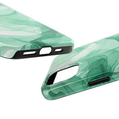 Translucent Flowing Green Fabric iPhone Case – Elegant Fluid Design - BOGO Cases