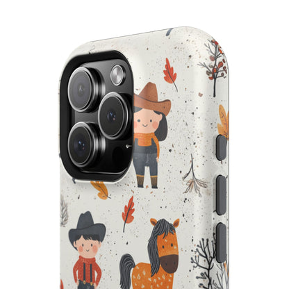 Cowboy Adventures Tough MagSafe iPhone Case – Cute Western Theme, Dual-Layer Protection