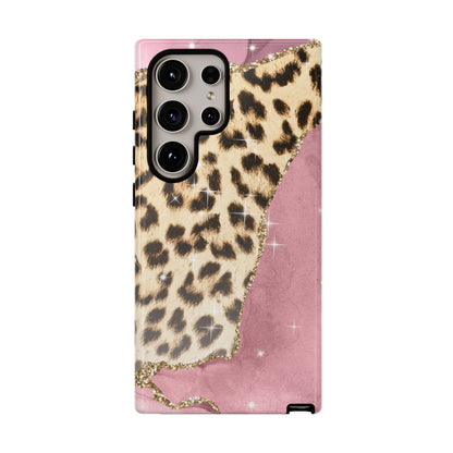 Pink Glam Leopard - Samsung Galaxy Series Case with Glitter Accents