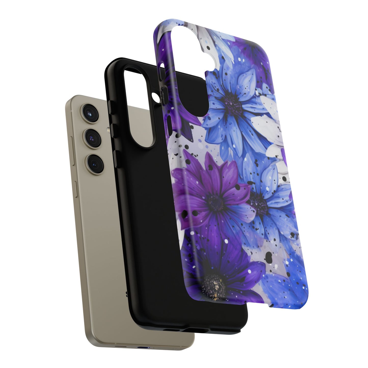 Vibrant Purple & Blue Floral Splash - Samsung Galaxy Series Case