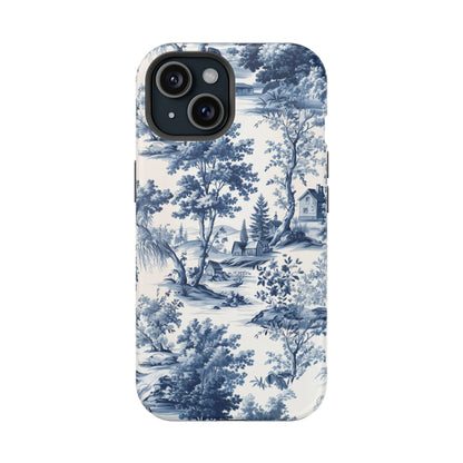 Vintage Charm Blue Toile iPhone Case