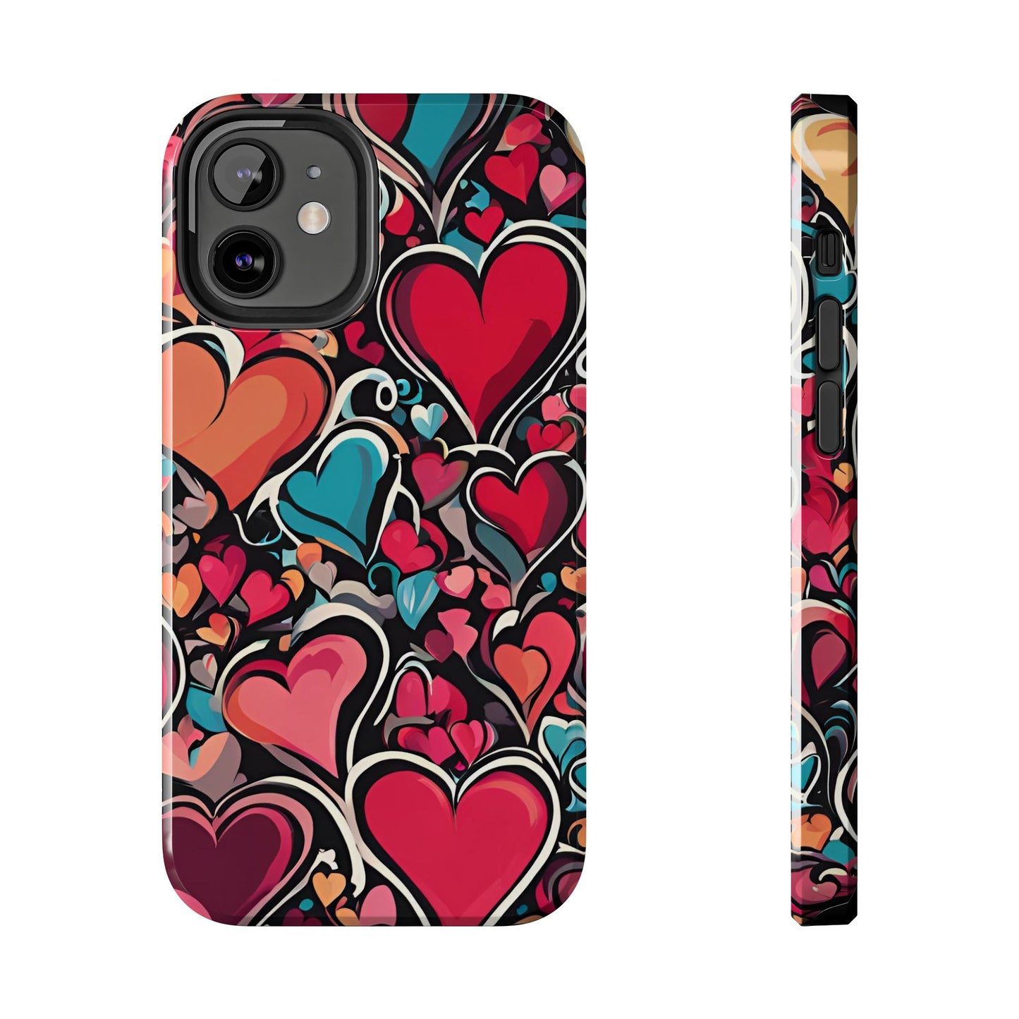 Vibrant Multicolor Heart Art – iPhone Case