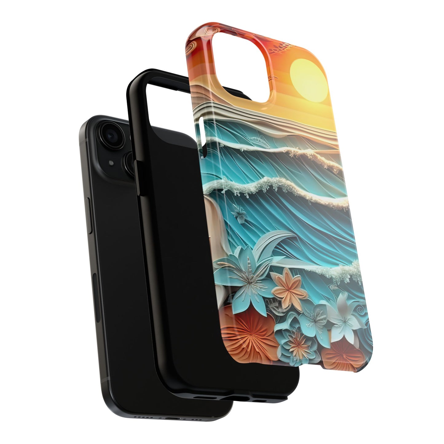 Tropical Sunset Paper Art Ocean – iPhone Series Case