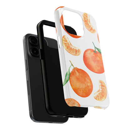 Tangerine Dreams Tough iPhone Case – Watercolor Orange Design, Shockproof Dual Protection - BOGO Cases