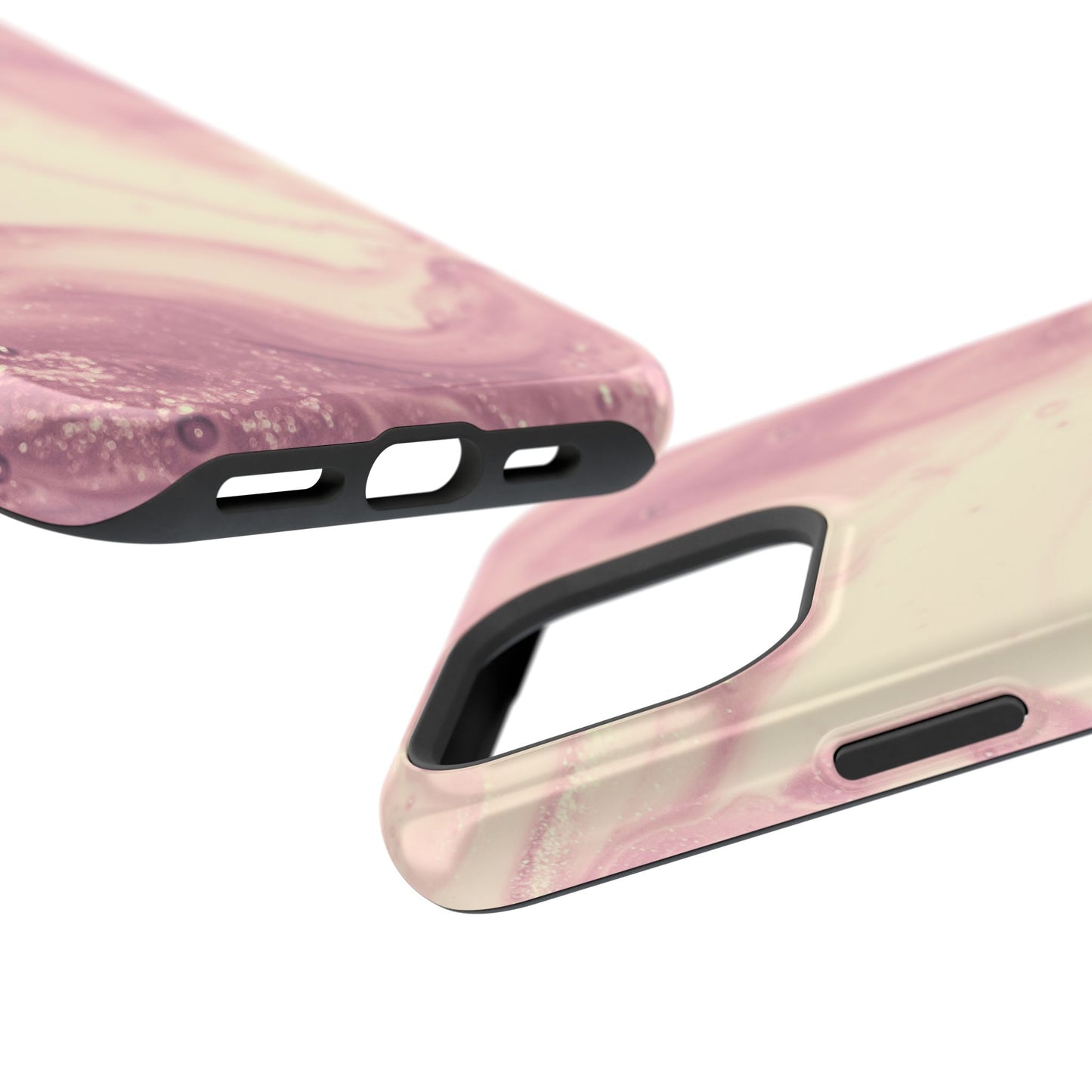 Blush Marble Glow – MagSafe Case with Pink & Rose Gold Marble Design