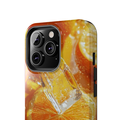 Citrus Orange Splash iPhone Case – Dual-Layer Tough Protection, Vibrant Summer Design