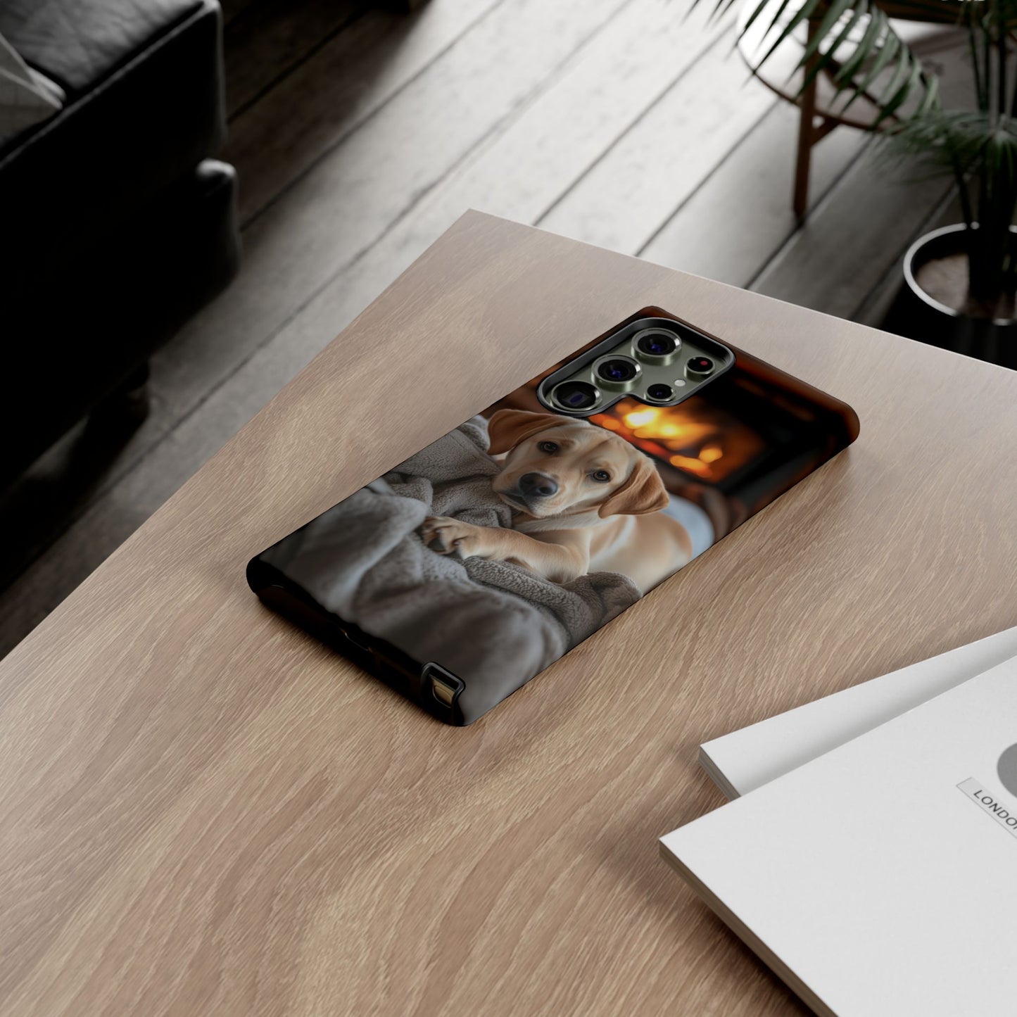 Cozy Labrador by the Fireplace - Samsung Galaxy Case