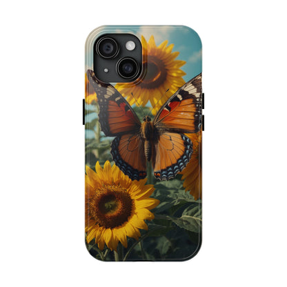 Vibrant Butterfly & Sunflower – iPhone Case