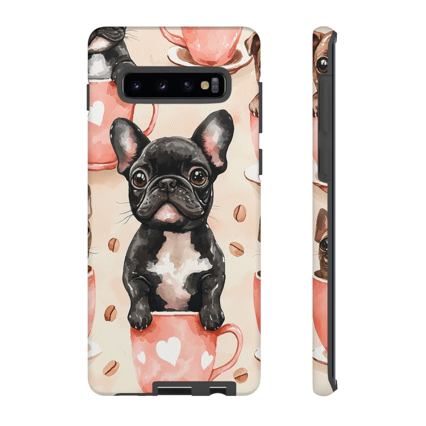 French Bulldog in Coffee Cup  Samsung Galaxy  Case – Cute Dog Art, Shockproof & Slim Design