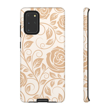 Vintage Rose Vine Tough Samsung Galaxy Case – Elegant Floral Pattern with Dual-Layer Protection