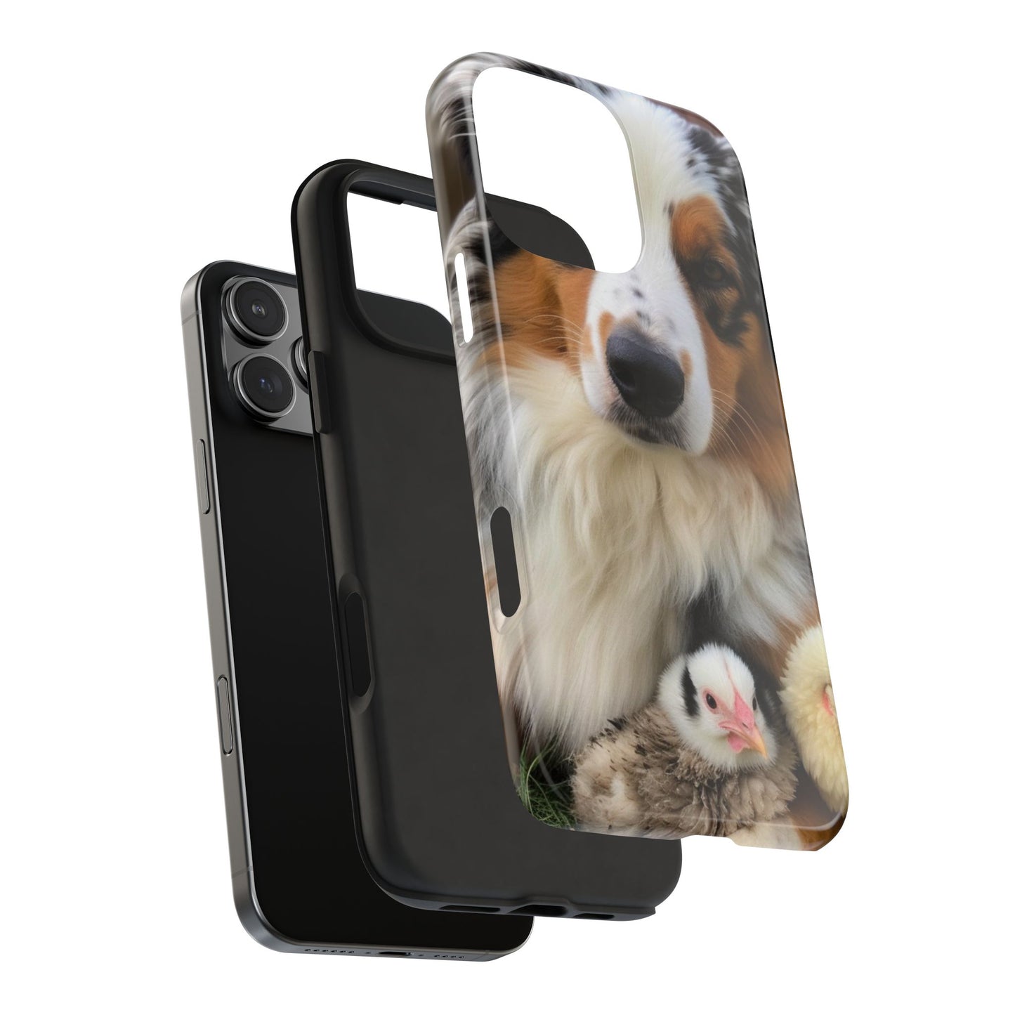 Aussie Farm Dog and Baby Chicks Phone Case