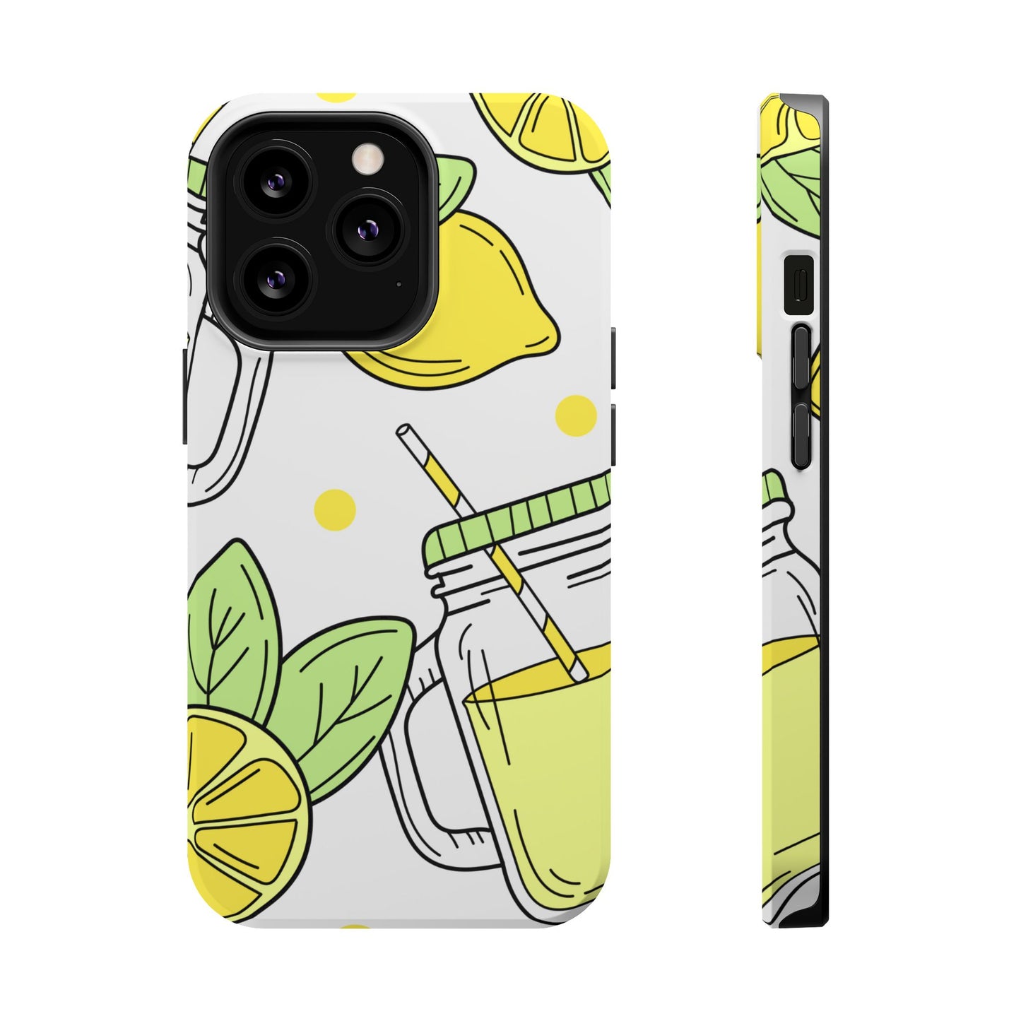 Lemonade Love Tough MagSafe iPhone Case – Fun Lemon Mason Jar Design, Dual-Layer Protection