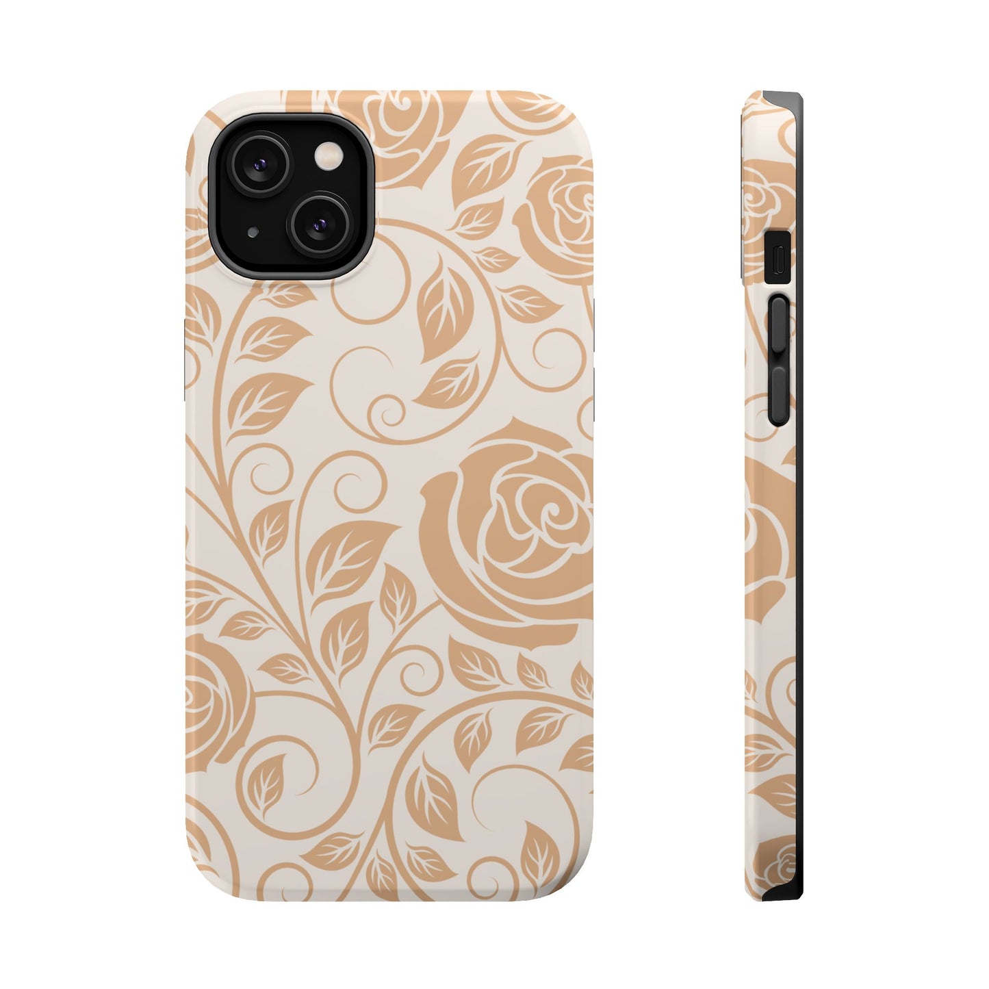 Vintage Rose Vine Tough MagSafe iPhone Case – Elegant Floral Pattern with Dual-Layer Protection