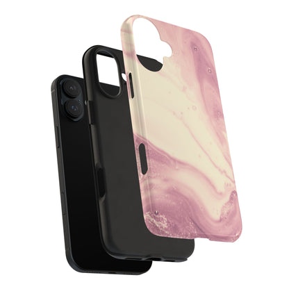 Blush Marble Glow – iPhone Case with Rose Gold & Pink Swirl Pattern