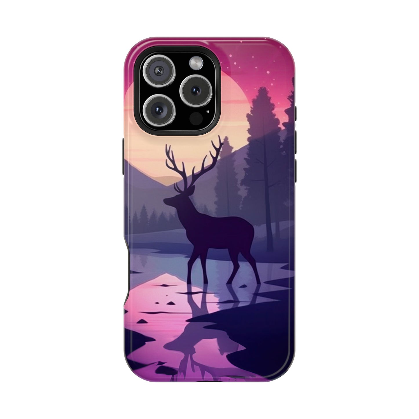 Twilight Elegance: Stag Reflection – MagSafe iPhone Case