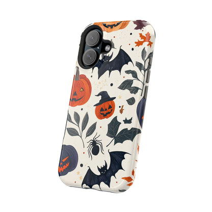 Spooky Halloween MagSafe iPhone Case – Pumpkins, Bats, and Spider Design