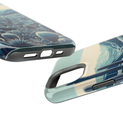 Desert Blues MagSafe Case - Serene Cactus Landscape for iPhone Series 13, 14, & 15